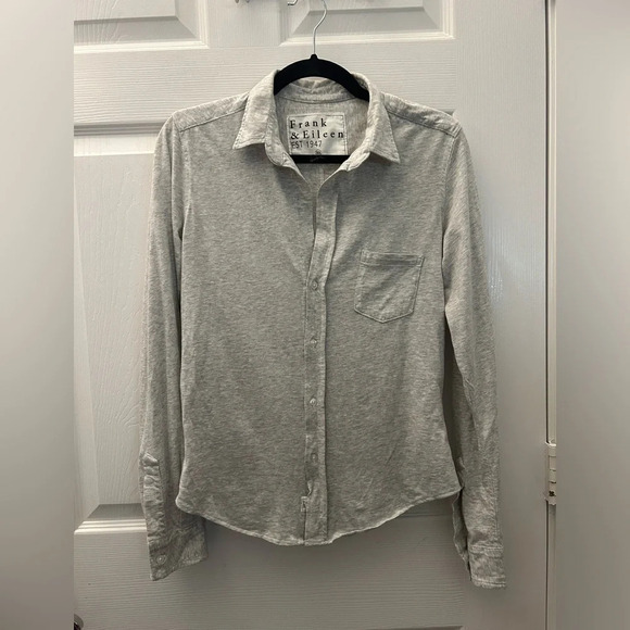 Frank & Eileen Barry Button Up Shirt  cotton Gray P - Picture 1 of 5